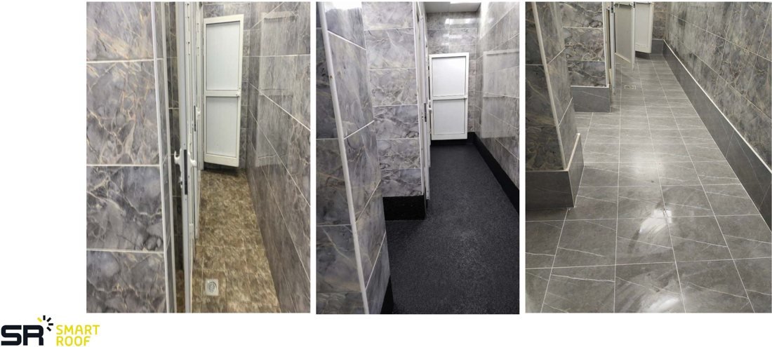 Wet area floor waterproofing project in Qatar